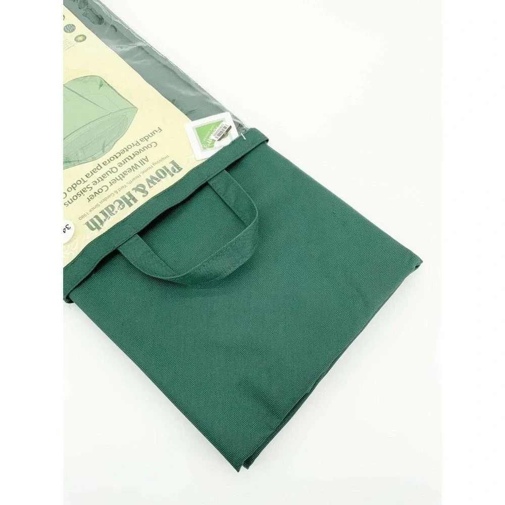 Plow And Hearth Large Fire Pit Cover Green All Weather Fabric 32x18 New - Picture 4 of 4